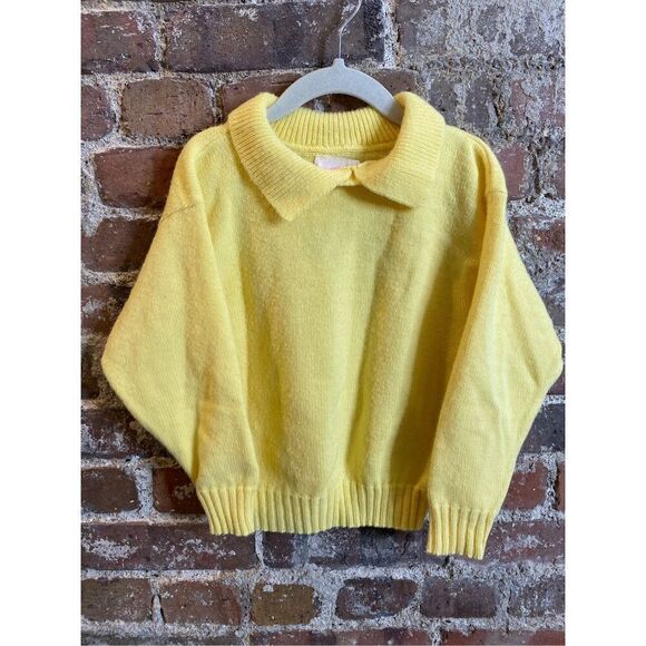 Vintage Lil’ Babe McGregor Lemon Yellow Collared Sweater Girls Size 4-5 - Picture 1 of 7
